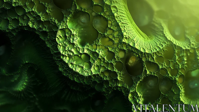 Green cellular fractal texture with organic bubble forms.