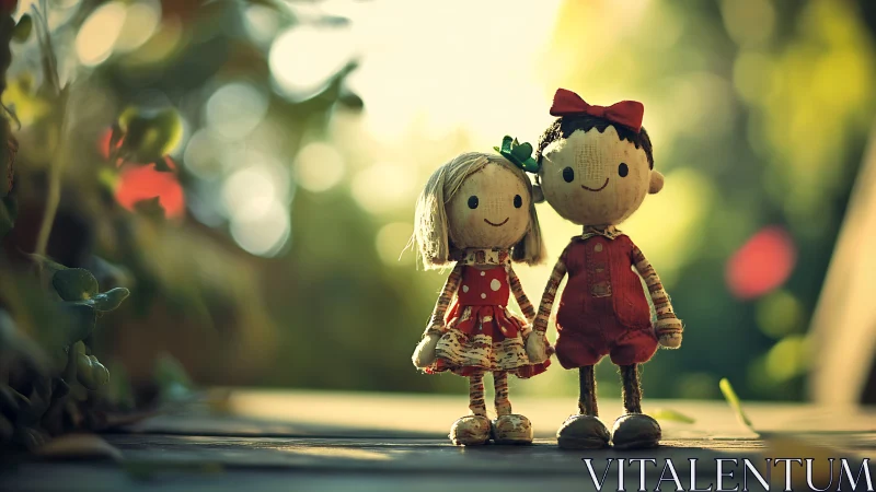 Two Cheerful Dolls Share a Sunny Garden Adventure Together