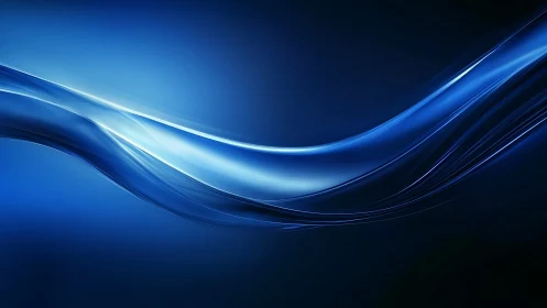Curved luminous blue energy wave on dark gradient background