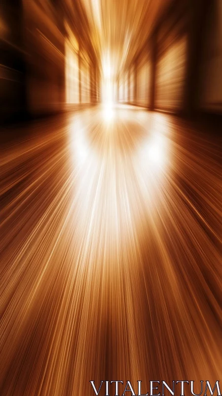 Golden light corridor with intense motion blur effect.
