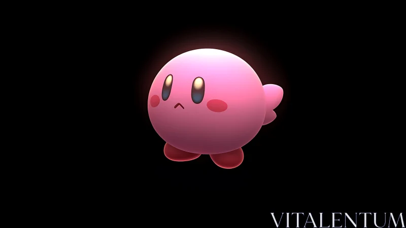 Spherical pink game character rendered with soft rim lighting