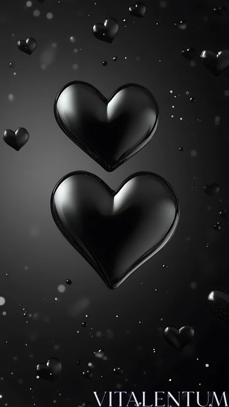 Ebony Hearts Cascade: Love's Obsidian Echo.