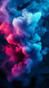 Bilateral magenta and cyan ink diffusion plumes in turbulent motion