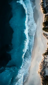 Aerial coastal wave interface with foreshore morphodynamics.