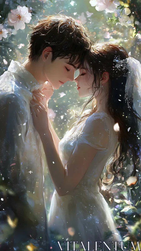 Garden Romance: Two Hearts in Bloom.