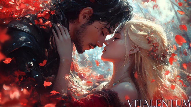 Crimson Collision: Two Hearts Ablaze in Digital Embers.