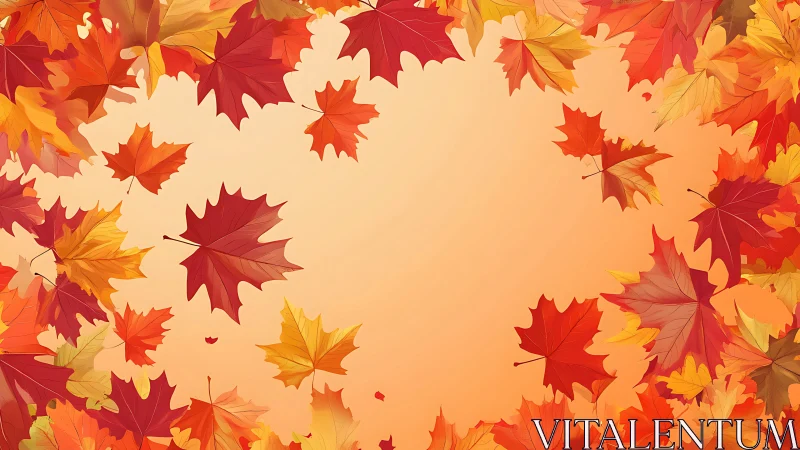 Crimson maple leaves swirl around a glowing autumn lullaby.