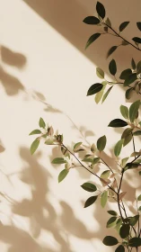 Minimal foliage study with warm directional sunlight shadows.