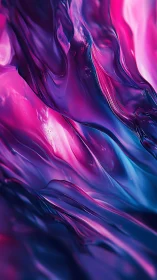 Velvet waves of neon pink and blue in liquid motion.
