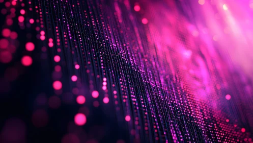 Vibrant Digital Abstract With Pink Light Dots And Futuristic Glow.