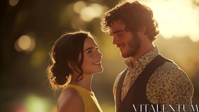 Golden Hour Connection: Two Hearts Glowing in Warmth.