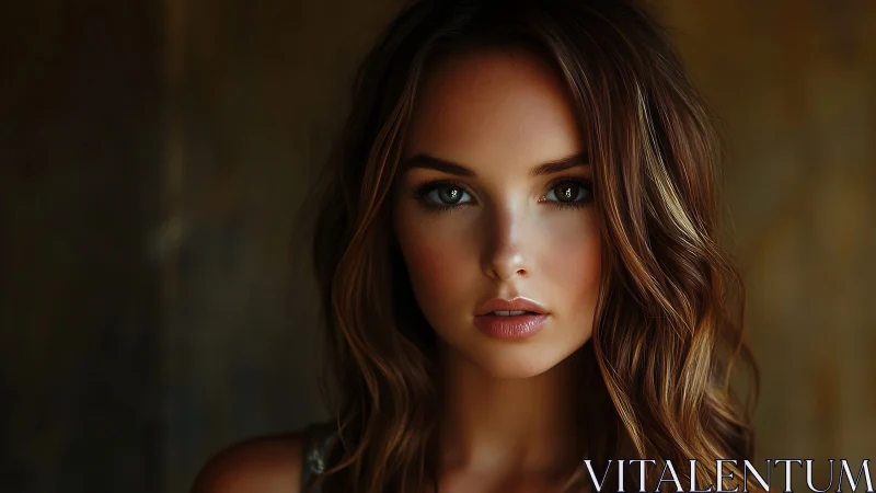 Soft light studies a poised gaze in cinematic close focus