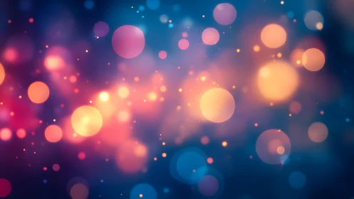 Vibrant bokeh abstract lights on a colorful blurred background.