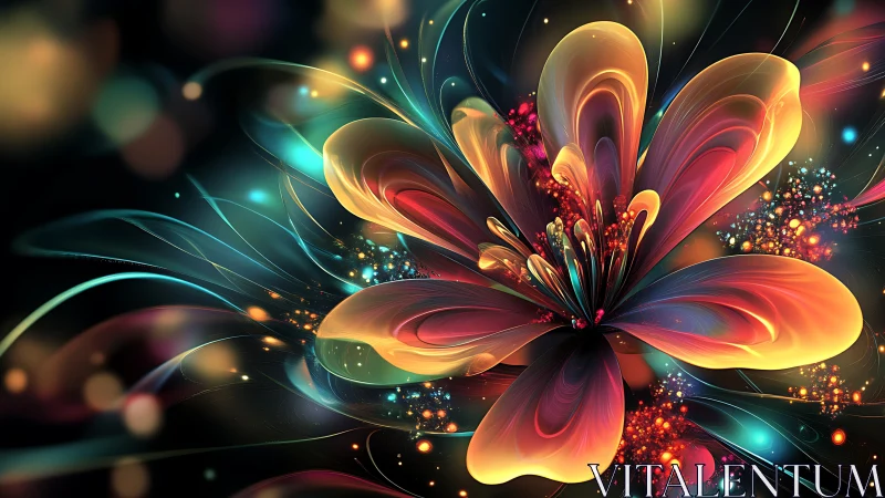 Cosmic petals swirl outward, painting light into deep space