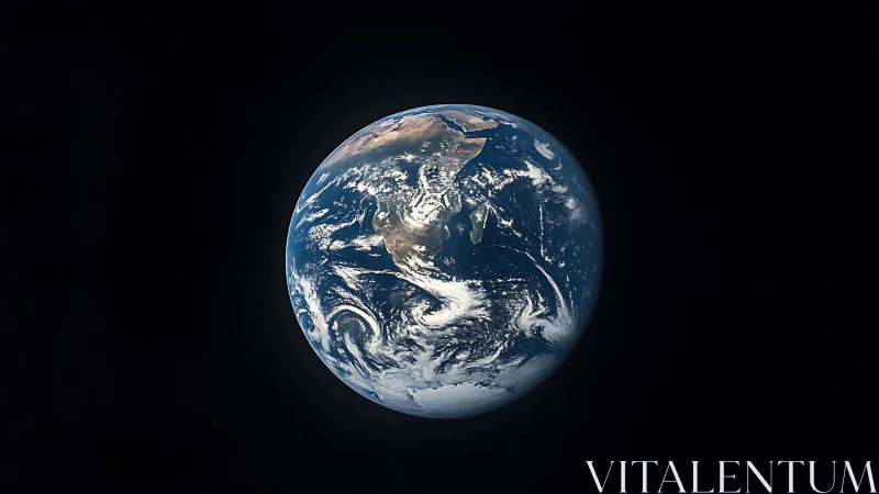 Our blue home floating gently in the quiet of space.