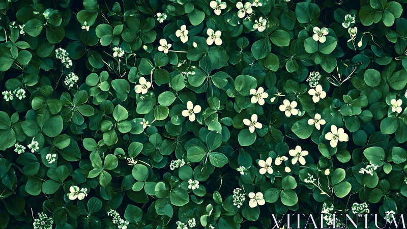 Lush Clover Garden in Delicate White Blooms