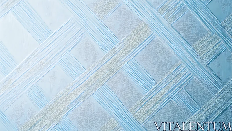 Blue woven geometric pattern with textured diagonal bands.