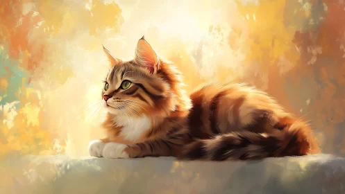 Luminous Guardian: Where Warmth Awakens the Feline Spirit