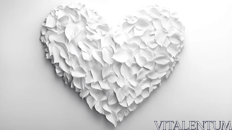 Sculptural Heart Blooms in Monochromatic Grace.