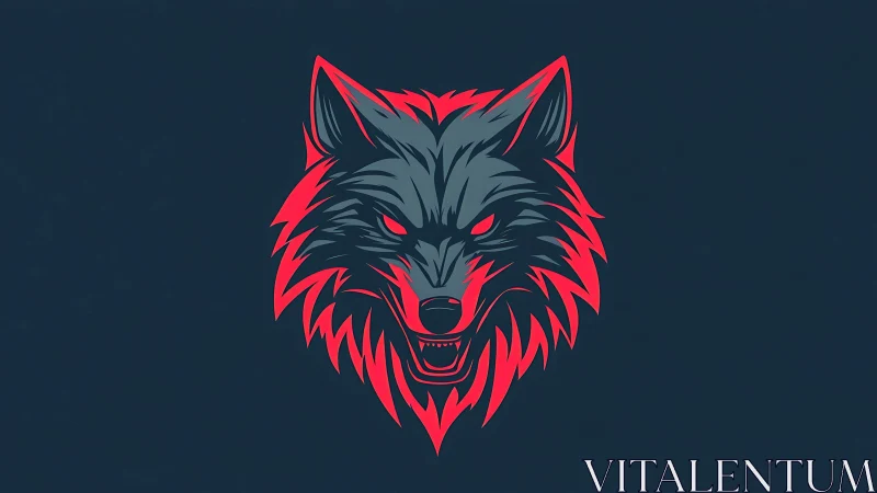 Neon wolf emblem glowing with fierce electric energy.