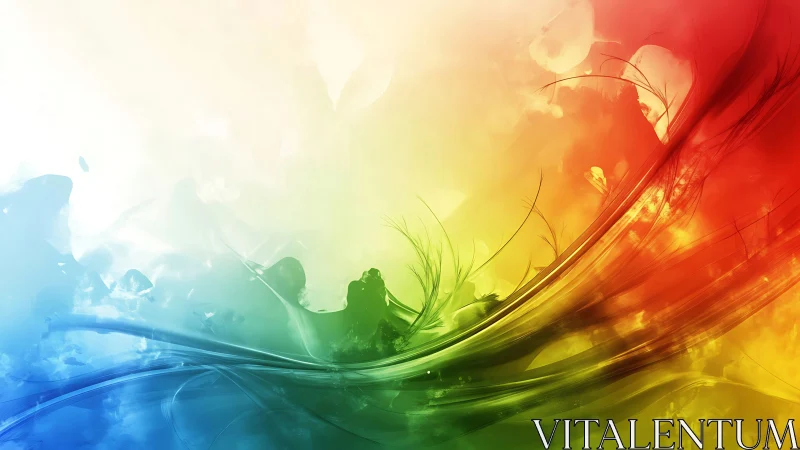 Colorstorm ribbons rush across a sky of melting light