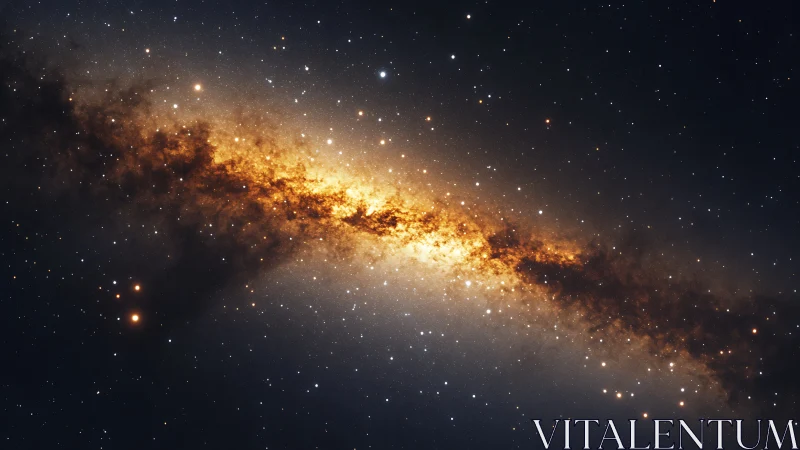 Starlit galactic river ignites the night with embered light.