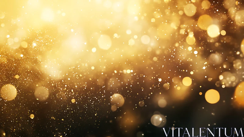 Golden dust galaxies drift across a twilight glow.