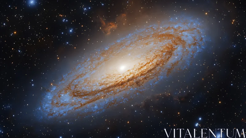 Spiral galaxy drifts through a dense star‑filled cosmos.