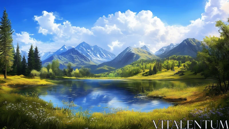 Mountains trade secrets with a mirror-bright valley lake