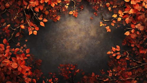 Autumn embers frame a quiet, timeworn twilight void.