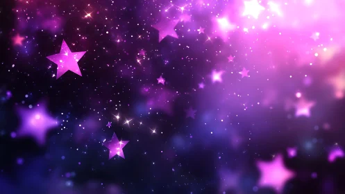 Dreamy violet starry sky that glows with gentle magic.