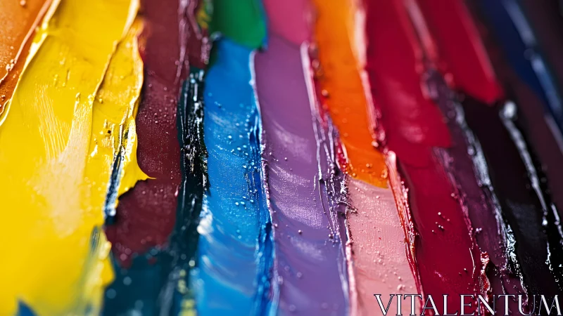 Vibrant Abstract Palette Knife Strokes in Thick Oil Paint Texture.