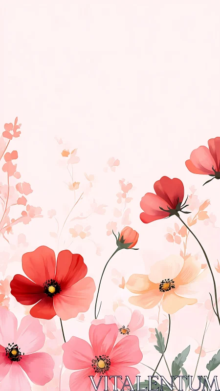 Stratified Floral Composition with Layered Cosmos Specimens.