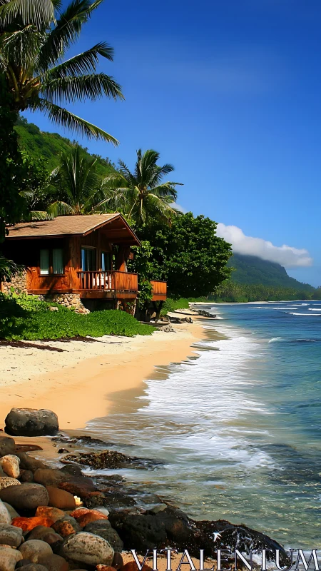Tropical Beach Bungalow Overlooking Crystal Waters