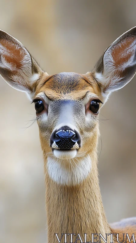 Front-facing deer portrait reveals detailed fur texture and shallow depth
