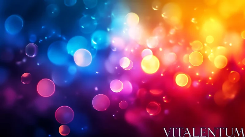 Vibrant Abstract Bokeh Lights in Blue, Purple, and Yellow Tones.