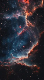 Nebula rivers curl through starlit void like molten constellations
