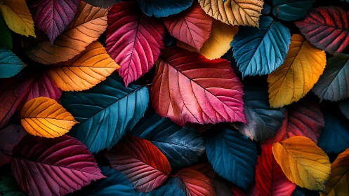 Color-drenched forest leaves in a cozy autumn mosaic.