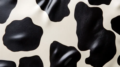 Playful black and white cow print ripples with soft texture