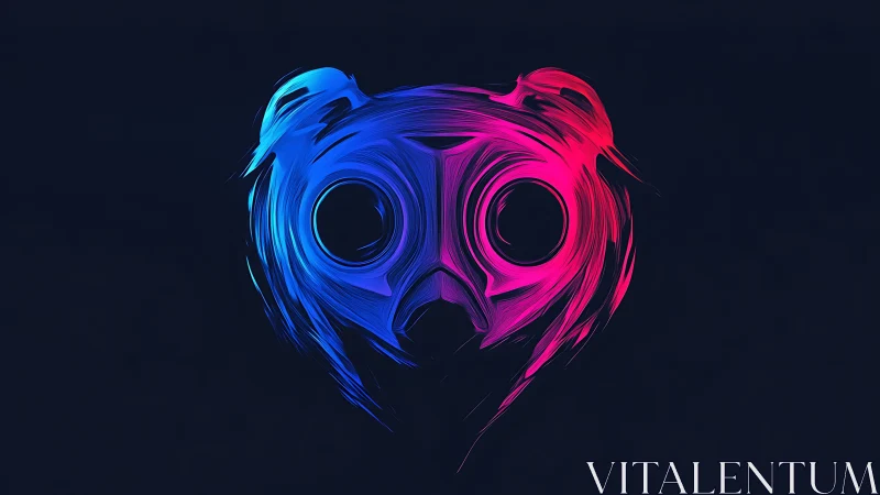 Bicolor abstract face form with radial swirl contours.