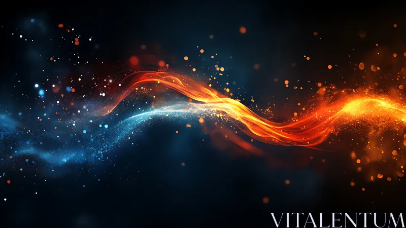 Collision of Elements: Fire and Ice in Luminous Dance.