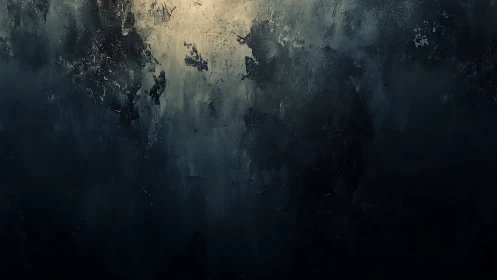 Moody abstract darkness softens under a distant pale glow
