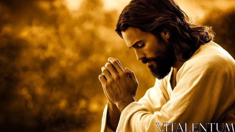 Quiet devotion glows in a warm, golden moment of prayer