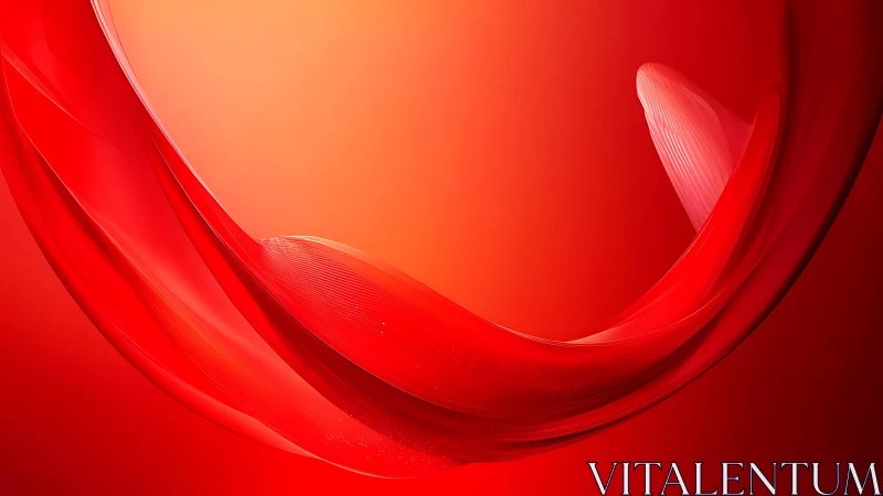 Vivid Red Abstract Wave in Modern Digital Art Style.