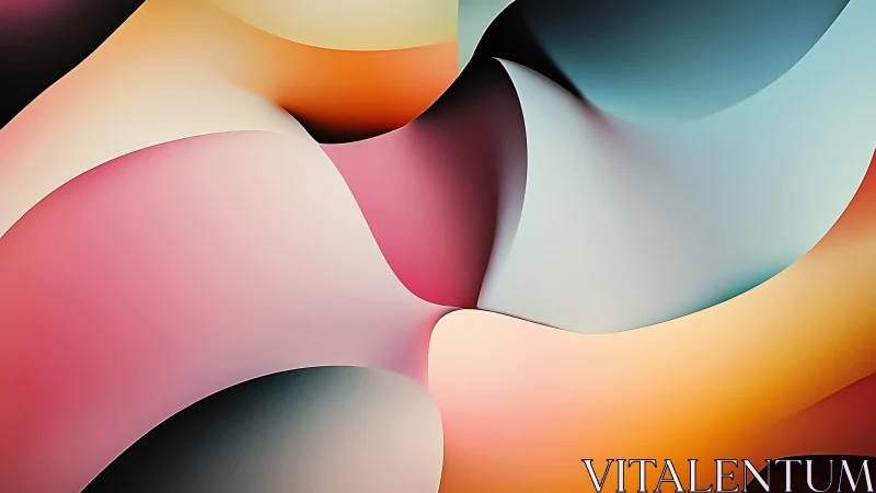 Layered gradient curves in soft abstract digital composition.