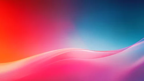 Colorful gradient wave flows across vivid digital horizon.