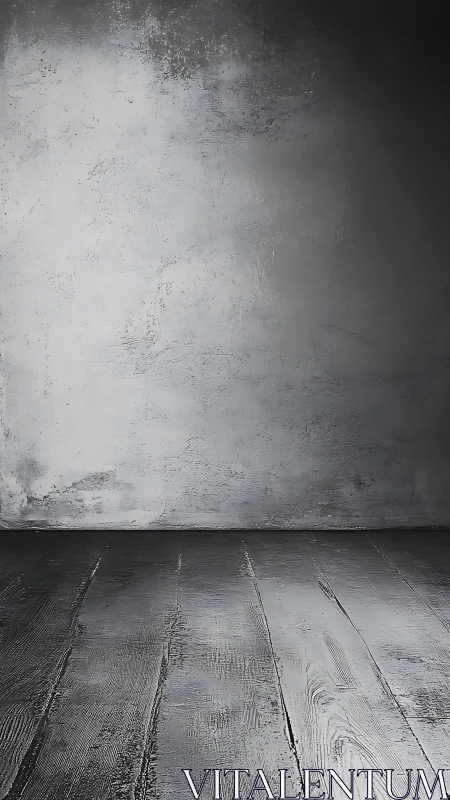 Weathered gray studio backdrop with distressed wood floor.