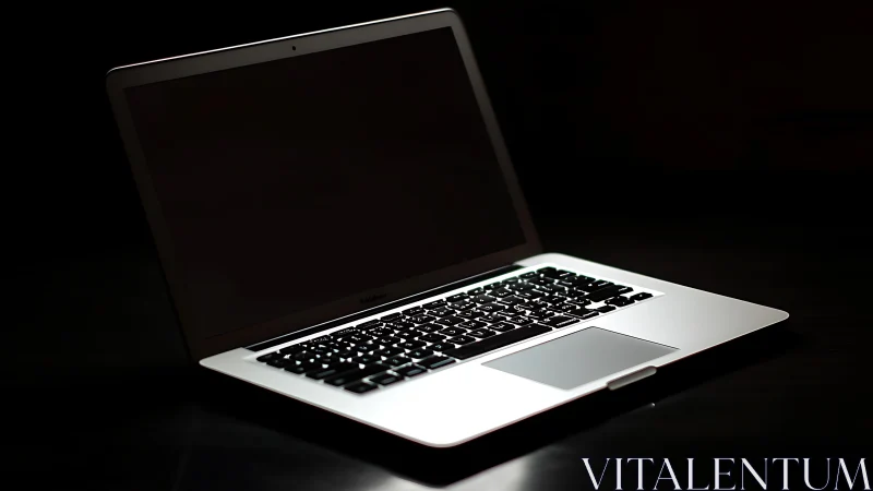 Sleek silver laptop rests ready for focused, creative work