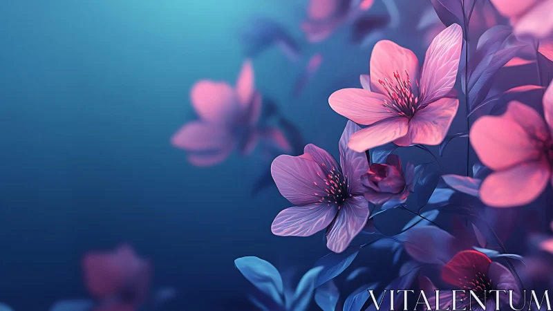 Twilight Blooms Dance in Electric Violet Reverie