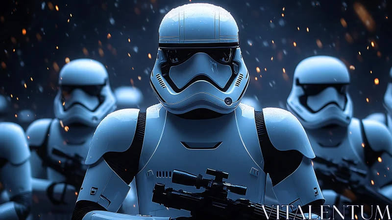 Parametric analysis of armored troopers in luminous barrage.